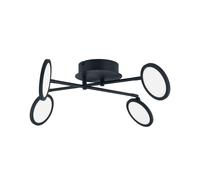 Lindby LED Plafonnier Manel à intensité variable (Moderne) en Noir Métal e. a. pour Salon & Salle manger (à 4 lampes,), Eclairage Lampe Luminaire Plafond Eclerage