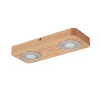 Lindby LED Plafonnier Mikari (Moderne) en Marron Bois e. a. pour Salon & Salle à manger (à 2 lampes,), bois plafonnier lampe