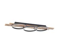 Lindby LED Plafonnier Sentoa à intensité variable (Moderne) en Marron Bois e. a. pour Salon & Salle manger (à 3 lampes,), Eclairage Lampe Luminaire Plafond Eclerage