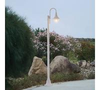Lindby luminaire d'extérieur Daphne, 220 cm, blanc, métal, E27 Daphne Lindby, dimmable, blanc, Aluminium, Antique