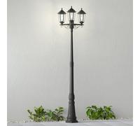 Lindby luminaire d'extérieur Nane, 217cm, noir, résistant à l'eau de mer, E27 Nane Lindby, dimmable, noir, Matière Plastique, Antique