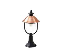 Lindby Luminaire extérieur Clint à intensité variable (Antique, Classic) en Cuivre Aluminium (1 lampe,à E27) Borne lumineuse borne luminaire pour socle