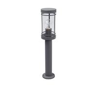 Lindby Luminaire extérieur Djori (Moderne) en Gris Inox (1 lampe,à E27), Borne lumineuse, borne luminaire pour socle