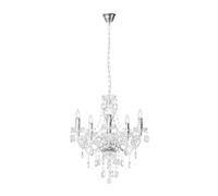 Lindby Lustre Merida à intensité variable (Antique, Classic) en Transparent e. a. pour Salon & Salle manger (à 5 lampes E14) Suspension suspension lustre lampe plafonnier