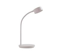 Lindby Lampe de table LED « Maori » à intensité variable pour bureau blanc opale métal