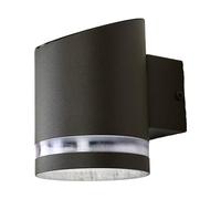 Lindby Moderne Applique Murale extérieure anthracite avec LED sur solaire - Melinda Acier inoxydable/Plastique Transparent,Anthracite Rond/Jardin/Luminaire/Lumiere/Éclairage