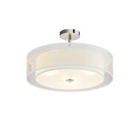 Lindby Plafonnier Pikka à intensité variable (Moderne) en Blanc Textile e. a. pour Salon & Salle manger (à 3 lampes, E27), Luminaire Plafonnier, Lampe Plafond, Eclerage Eclairage