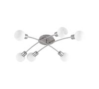 Lindby Plafonnier Agmar à intensité variable (Moderne) en Gris Métal e. a. pour Salon & Salle manger (à 6 lampes, E14) Luminaire Lampe Plafond Eclerage Eclairage Interieur