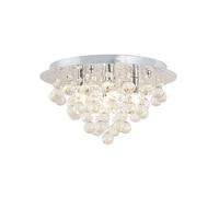 Lindby Plafonnier Antonino à intensité variable en Argent Cristal e. a. pour Salon & Salle manger (à 4 lampes, G9), cristal, plafonnier, lampe