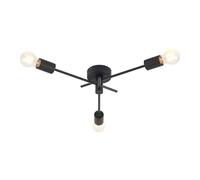 Lindby Plafonnier Cerros à intensité variable (Moderne) en Noir Métal e. a. pour Salon & Salle manger (à 3 lampes, E27), Luminaire Plafonnier, Lampe Plafond, Eclerage Eclairage Interieur