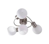 Lindby Plafonnier Ciala à intensité variable (Moderne) en Gris Verre e. a. pour Salon & Salle manger (à 4 lampes, E14) Luminaire Lampe Plafond Eclerage Eclairage Interieur
