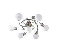 Lindby Plafonnier Ciala à intensité variable (Moderne) en Gris Verre e. a. pour Salon & Salle manger (à 7 lampes, E14) Luminaire Lampe Plafond Eclerage Eclairage Interieur