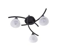 LED Plafonnier Della à intensité variable (Traditionnel) en Noir Verre e. a. pour Salon & Salle manger (à 3 lampes, E14), Luminaire Plafonnier, Lampe Plafond, Eclerage Eclairage