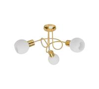 Lindby Plafonnier Elaina à intensité variable en Doré Métal e. a. pour Salon & Salle manger (à 3 lampes, E14), Luminaire Plafonnier, Lampe Plafond, Eclerage Eclairage Interieur