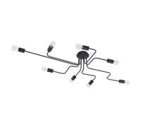 Lindby Plafonnier Elimar à intensité variable (Antique, Classic) en Noir Métal e. a. pour Salon & Salle manger (à 8 lampes E27) Luminaire Lampe Plafond Eclerage Eclairage