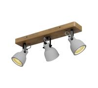 Lindby Plafonnier en béton Mitis à intensité variable (Modern, Industriel) Marron Bois e. a. pour Salon & Salle manger (à 3 lampes, GU10), Luminaire Plafonnier, Lampe Plafond, Eclerage
