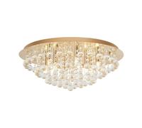 Lindby Plafonnier Gillion à intensité variable en Doré Cristal e. a. pour Salon & Salle manger (à 8 lampes, G9), cristal, plafonnier, lampe