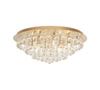 Lindby Plafonnier Gillion à intensité variable (Moderne) en Doré Cristal e. a. pour Salon & Salle manger (à 8 lampes, G9) cristal plafonnier lampe