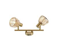 Lindby Plafonnier Kosta à intensité variable en Doré Métal e. a. pour Salon & Salle manger (à 2 lampes, E14) Luminaire Lampe Plafond Eclerage Eclairage Interieur