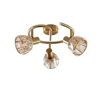 Lindby Plafonnier Kosta à intensité variable (Moderne) en Doré Métal e. a. pour Salon & Salle manger (à 3 lampes, E14) Luminaire Lampe Plafond Eclerage Eclairage Interieur
