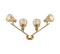 Lindby Plafonnier Kosta à intensité variable (Moderne) en Doré Métal e. a. pour Salon & Salle manger (à 4 lampes, E14) Luminaire Lampe Plafond Eclerage Eclairage Interieur