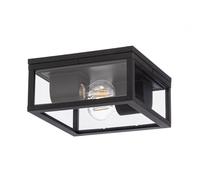 Lindby Plafonnier Kremena à intensité variable (Moderne) en Noir Aluminium (à 2 lampes, E27) saillie plafonnier lampe