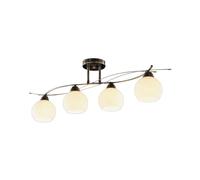 Lindby Plafonnier Leanda à intensité variable (Moderne) en Bronze Verre e. a. pour Salon & Salle manger (à 4 lampes, E14) Luminaire Lampe Plafond Eclerage Eclairage