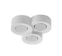 Lindby Plafonnier Levia à intensité variable en Blanc Plâtre/Terre Cuite e. a. pour Salon & Salle manger (à 3 lampes, GX53) Luminaire Lampe Plafond Eclerage Eclairage