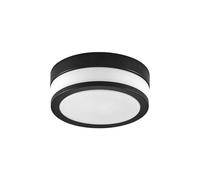 Lindby Plafonnier Salle De Bain Flavi à intensité variable (Moderne) en Noir Métal e. a. pour de bain (à 2 lampes, E27) WC Luminaire Lampe Plafond Eclerage