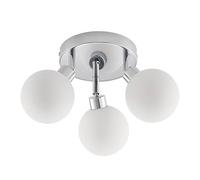 Lindby Plafonnier Salle De Bain Zaniba à intensité variable (Moderne) en Argent Métal e. a. pour Salon & manger (à 3 lampes, G9), WC, Luminaire Plafonnier, Lampe Plafond