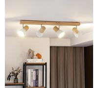 Lindby Spot Thorin à intensité variable (Scandinave) en Marron e. a. pour Salon & Salle manger (à 4 lampes, E14), Lampe encastrable, plafonnier, applique