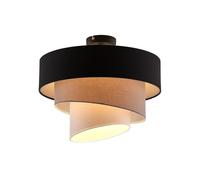 Lindby Plafonnier Tissu Coria à intensité variable (Moderne) en Noir Métal e. a. pour Salon & Salle manger (1 lampe,à E27), Luminaire Plafonnier, Lampe Plafond, Eclerage Eclairage