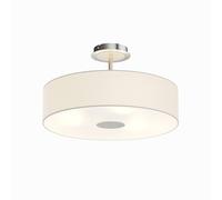 Lindby Plafonnier Tissu Josia à intensité variable (Moderne) en Blanc Textile e. a. pour Couloir (à 3 lampes, E27) Luminaire Lampe Plafond Eclerage Eclairage Interieur