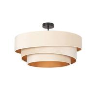 Lindby Plafonnier Tissu Jusari à intensité variable (Moderne) en Beige Textile e. a. pour Salon & Salle manger (à 3 lampes, E27) Luminaire Lampe Plafond Eclerage Eclairage