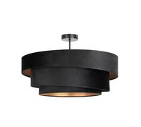 Lindby Plafonnier Tissu Jusari à intensité variable (Moderne) en Noir Textile e. a. pour Salon & Salle manger (à 3 lampes, E27) Luminaire Lampe Plafond Eclerage Eclairage