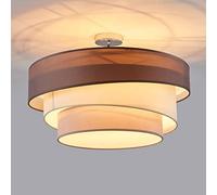 Lindby Plafonnier Tissu Melia à intensité variable (Moderne) en Marron Textile e. a. pour Salon & Salle manger (à 3 lampes, E27), Luminaire Plafonnier, Lampe Plafond, Eclerage Eclairage