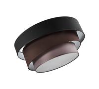 Lindby Plafonnier Tissu Melia à intensité variable (Moderne) en Noir Textile e. a. pour Salon & Salle manger (à 3 lampes, E27), Luminaire Plafonnier, Lampe Plafond, Eclerage Eclairage