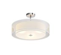 Lindby Plafonnier Tissu Pikka à intensité variable (Moderne) en Blanc Textile e. a. pour Salon & Salle manger (à 3 lampes, E27) Luminaire Lampe Plafond Eclerage Eclairage