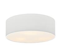 Lindby Plafonnier Tissu Sebatin à intensité variable (Moderne) en Blanc Textile e. a. pour Chambre coucher (à 3 lampes, E27) Luminaire Lampe Plafond Eclerage Eclairage