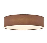 Lindby Plafonnier Tissu Sebatin à intensité variable (Moderne) en Marron Textile e. a. pour Chambre coucher (à 3 lampes, E27), Luminaire Plafonnier, Lampe Plafond, Eclerage Eclairage