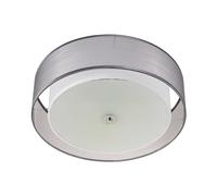 Lindby Plafonnier Tobia à intensité variable (Moderne) en Gris Textile e. a. pour Salon & Salle manger (à 3 lampes, E27) Luminaire Lampe Plafond Eclerage Eclairage