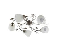 Lindby Plafonnier Yannie à intensité variable en Gris Métal e. a. pour Salon & Salle manger (à 5 lampes, E14), Luminaire Plafonnier, Lampe Plafond, Eclerage Eclairage Interieur