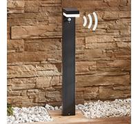 Lindby, potelet LED solaire Chioma, anthracite, détecteur Chioma Lindby, gris, Inox, Moderne, Lampe Solaire