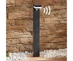 Lindby, potelet LED solaire Chioma, anthracite, détecteur Chioma Lindby, gris, Inox, Moderne, Lampe Solaire