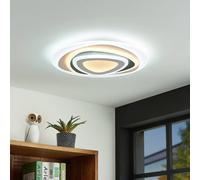 Lindby Rebeka Plafonnier Led blanc, anthracite, opale