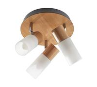 Lindby Spot Christoph à intensité variable (Traditionnel) en Marron Bois e. a. pour Chambre coucher (à 3 lampes, E14) Lampe encastrable plafonnier applique