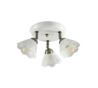 Lindby Efgenia spot pour plafond à trois lampes Lindby, dimmable, blanc, Salon / Salle à manger, Céramique, Maison de campagne / Rustique, Spot