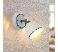 Lindby spot Eneas, hauteur 16 cm, blanc, à 1 lampe, céramique Eneas Lindby, dimmable, blanc, Salon / Salle à manger, Céramique, Maison de campagne / Rustique, Spot