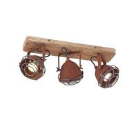 Lindby Spot Farovi à intensité variable (Modern, Industriel) en Marron Bois e. a. pour Salon & Salle manger (à 3 lampes GU10) Lampe encastrable plafonnier applique