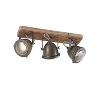 Lindby Spot Farovi à intensité variable (Modern, Industriel) en Noir Bois e. a. pour Salon & Salle manger (à 3 lampes GU10) Lampe encastrable plafonnier applique